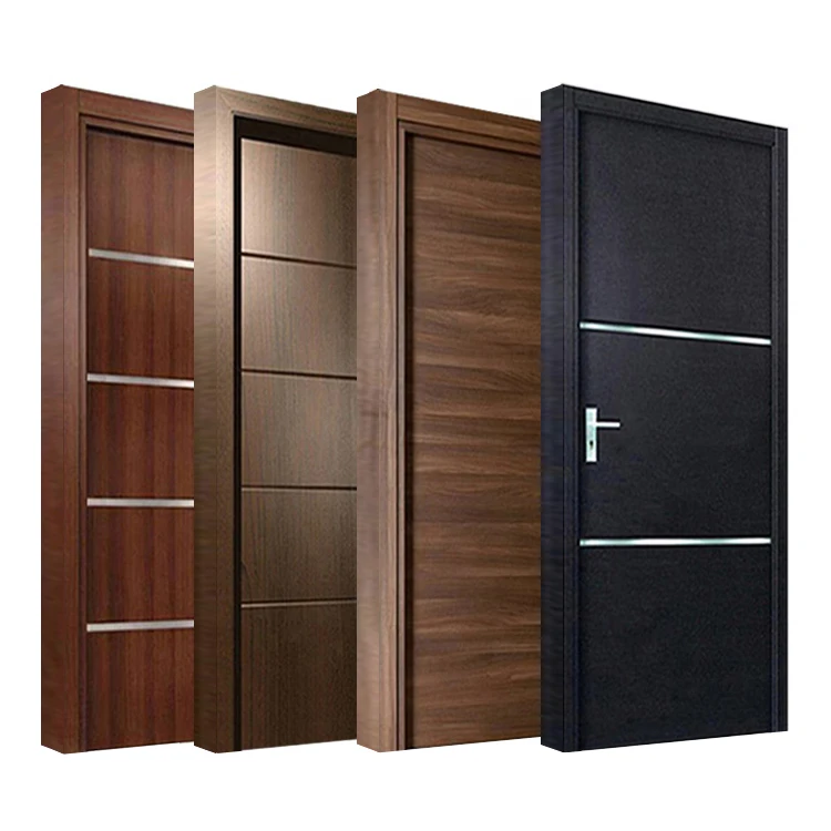 Foshan Factory Customise Modern Indoor Composite Solid Core Wooden Doors Interior Bedroom Melamine Plywood Flush Door