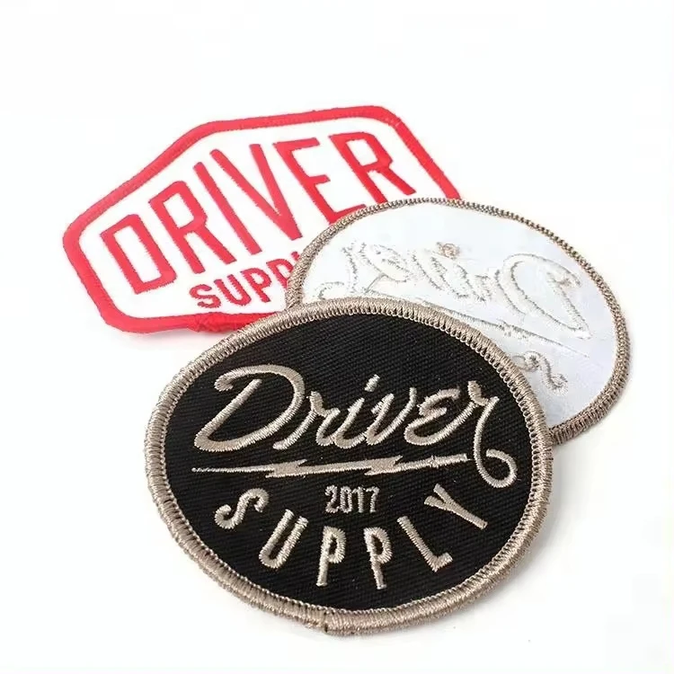 Wholesale Sew on Laser Heat Custom 3D Brand Logo Gold Metallic Thread Embroidered Patch for Sportswear