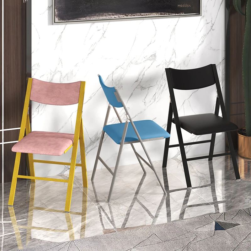 Портативный ультра-тонкий складной фланелевый стул модный дизайн стабильный обеденный стул как для офиса, так и для домашнего использования простое сиденье