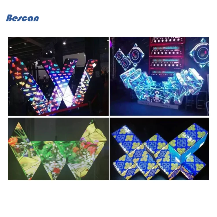 Customized Irregular Led DJ Booth Screen P4 P5 Indoor Led Display Panel Triangle Hexagon Modular Shaped for DJ bar