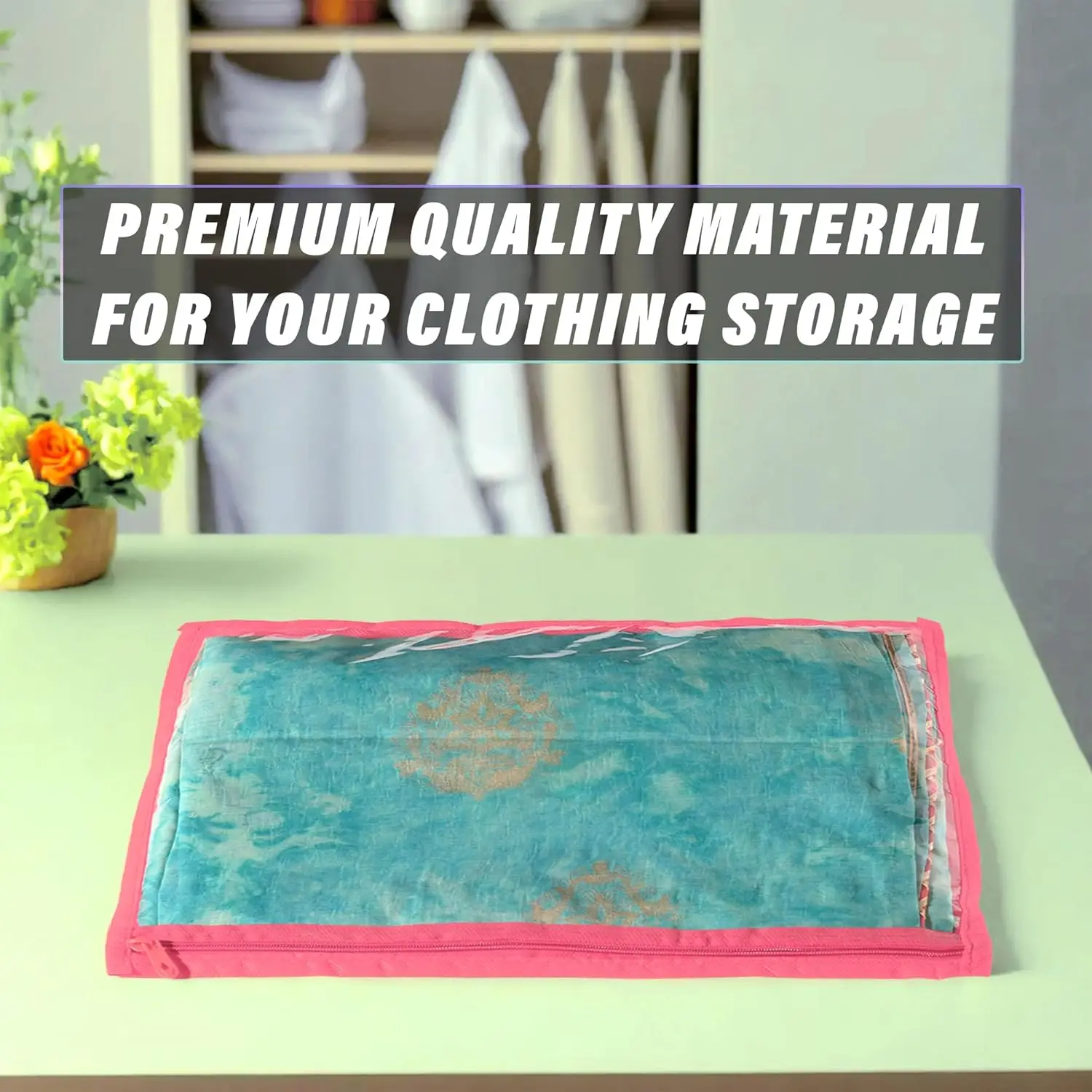 High Quality PVC Flower Saree Cover New Style Wardrobe Storage or Gifting Suit Packing Bags Flexible Design for Clothing