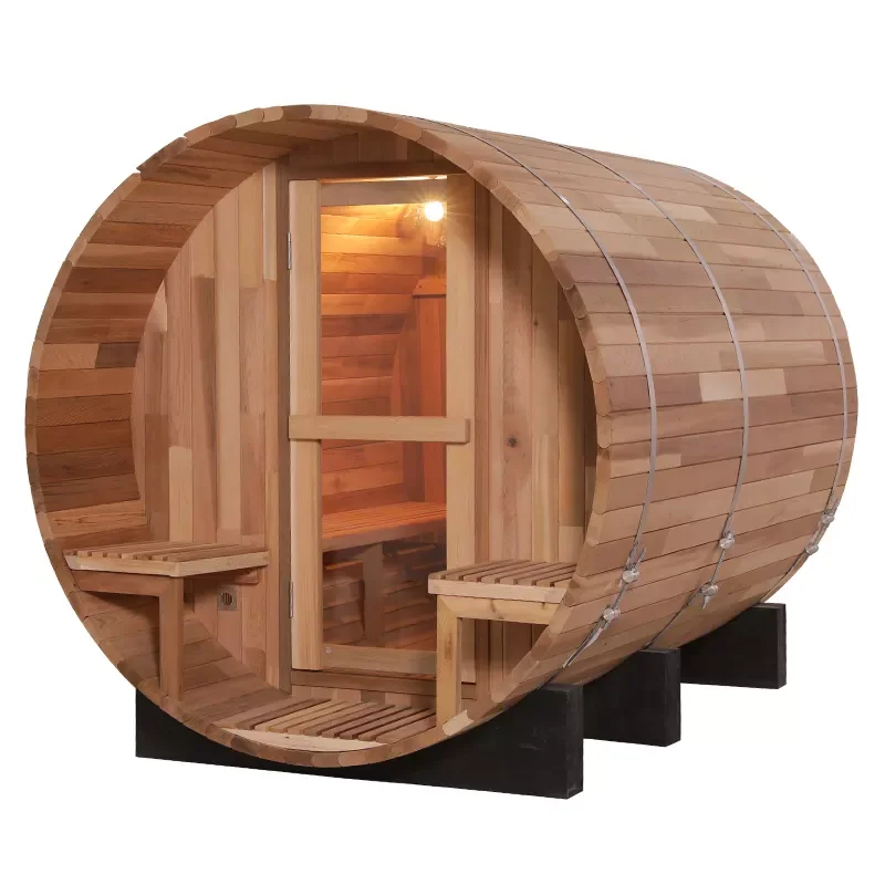 Outdoor Barrel Sauna Room With 6 Kw Sauna Heater And Lava Stone - Buy ...