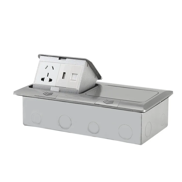High quality French power socket multi-function information box gold hidden pop-up French standard floor socket