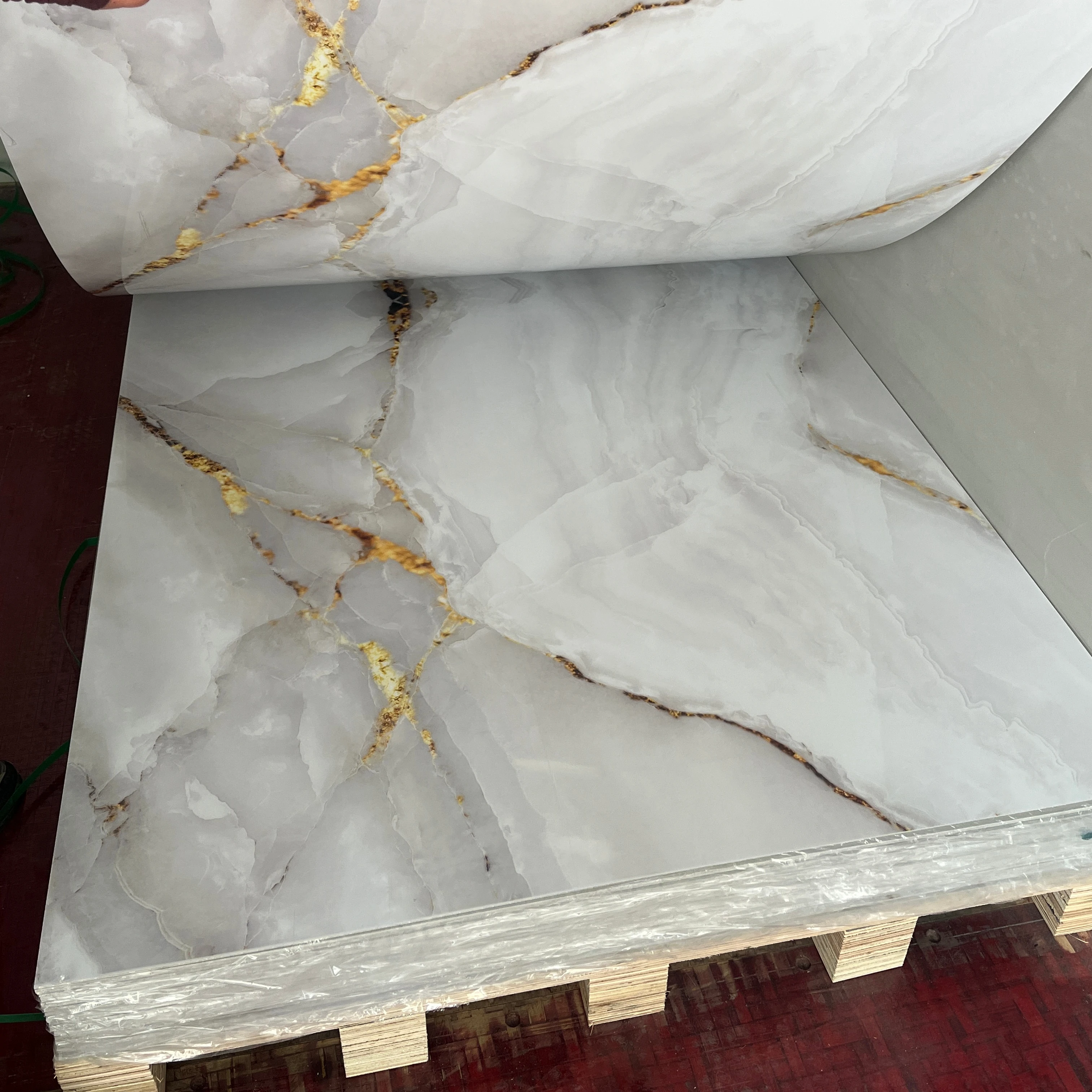 Light Weight Customized Pattern Wall Decorative Board Plastic 1220 mm Sheet Interior Pvc Marble Board for Wall