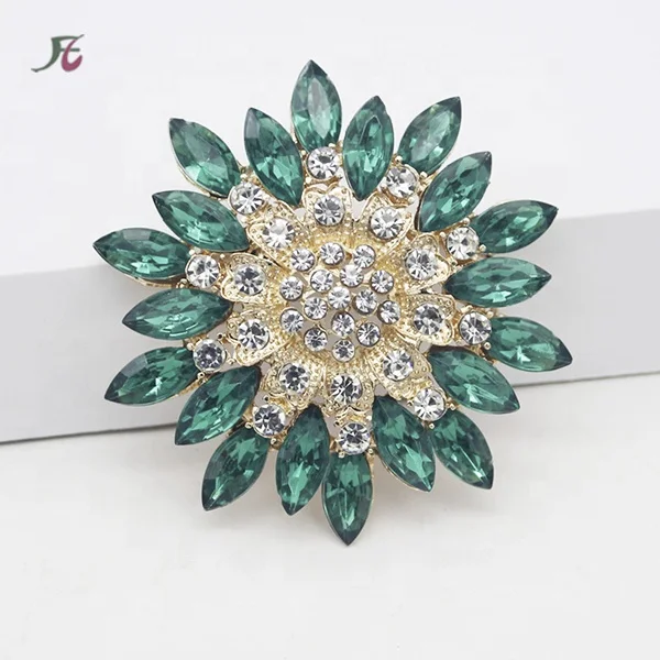 thumbnail image 2 of Richapex Brooches For Women, Elegant Green Crystal Brooch Pin, Brooch Lapel Pin Rhinestone Brooch Jewelry For Mom Wife... 2 of 12