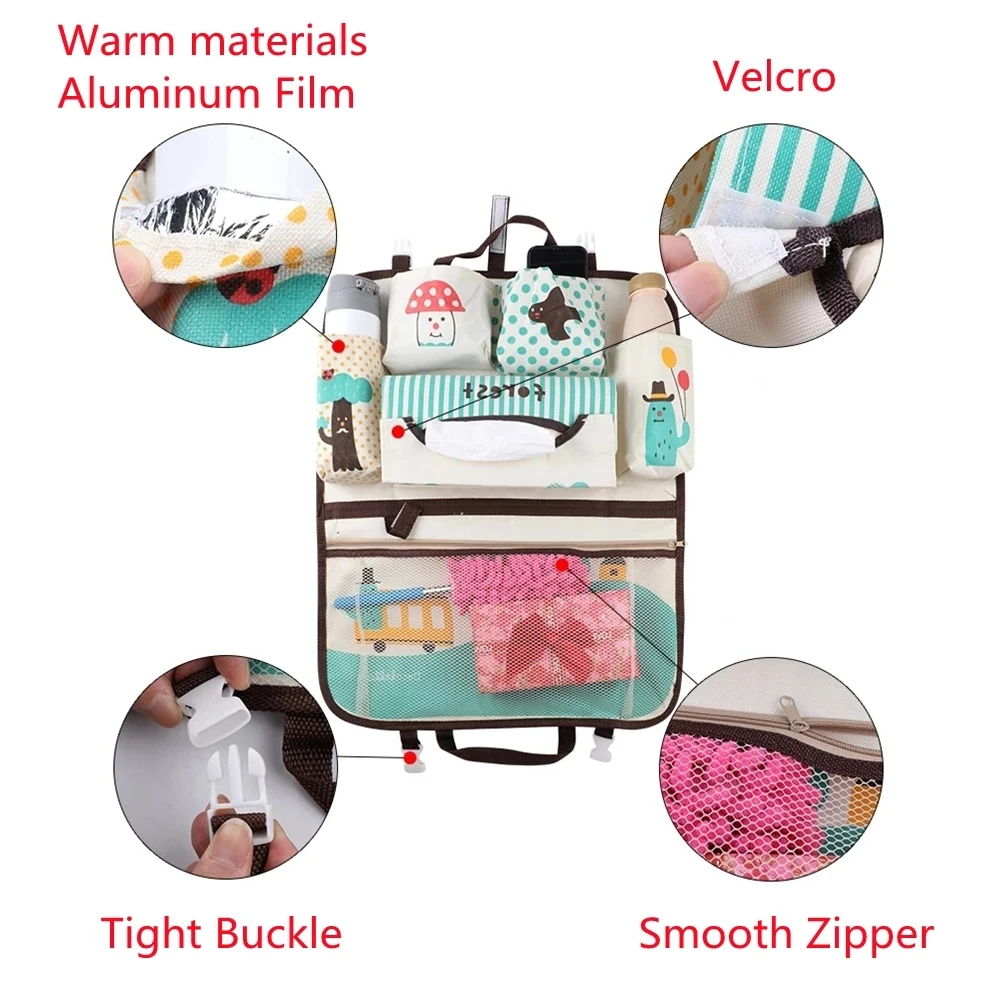 Cute Cartoon Car Back Seat Organizer for Kids Multifunctional