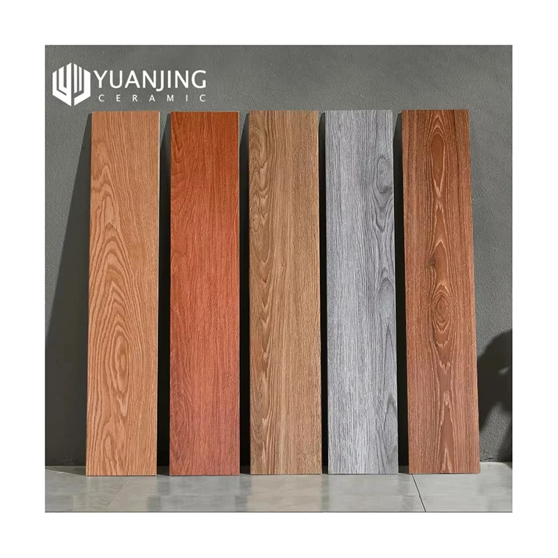 150x800mm Wood Finish Solid Wood Imitate Ceramic Bricks Wooden Tiles Bedroom Living Room Non Slip Floor Tiles Flooring Design