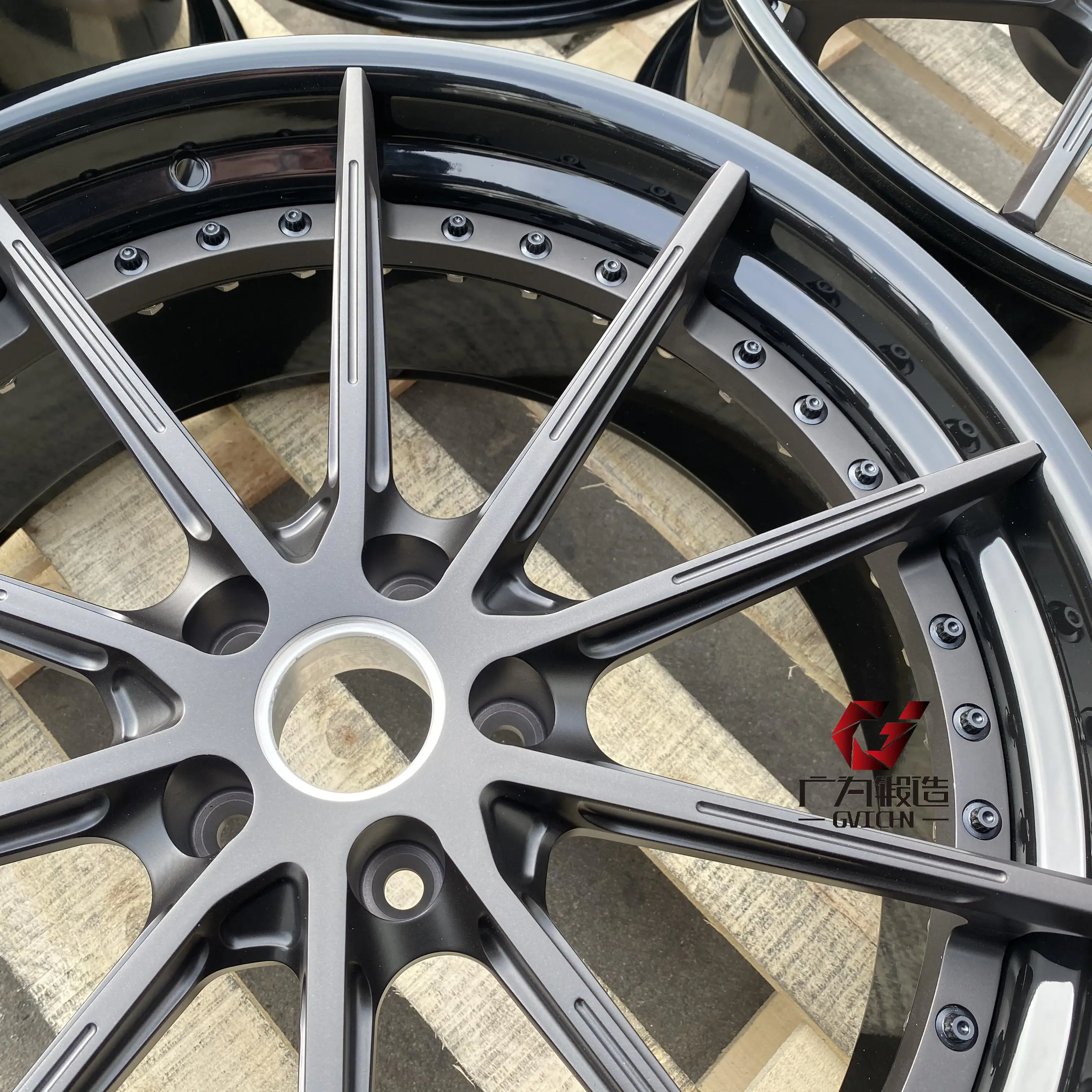 GVICHN Custom 19 20 21 22inch Rim 71.6 66.6 57.1 6061 Aluminum Alloy Two Piece Forged Racing Car Wheels for Porche Lamborghini