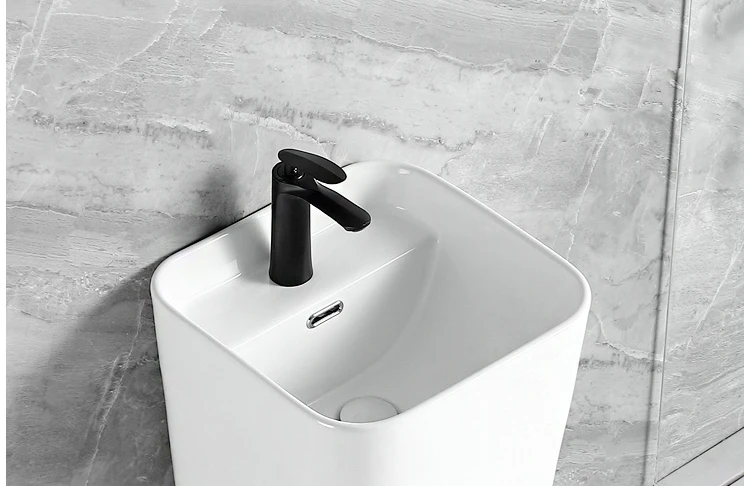 European style square modern design bathroom wall mount ceramic sanitary ware wash basin wall hung basin sink factory