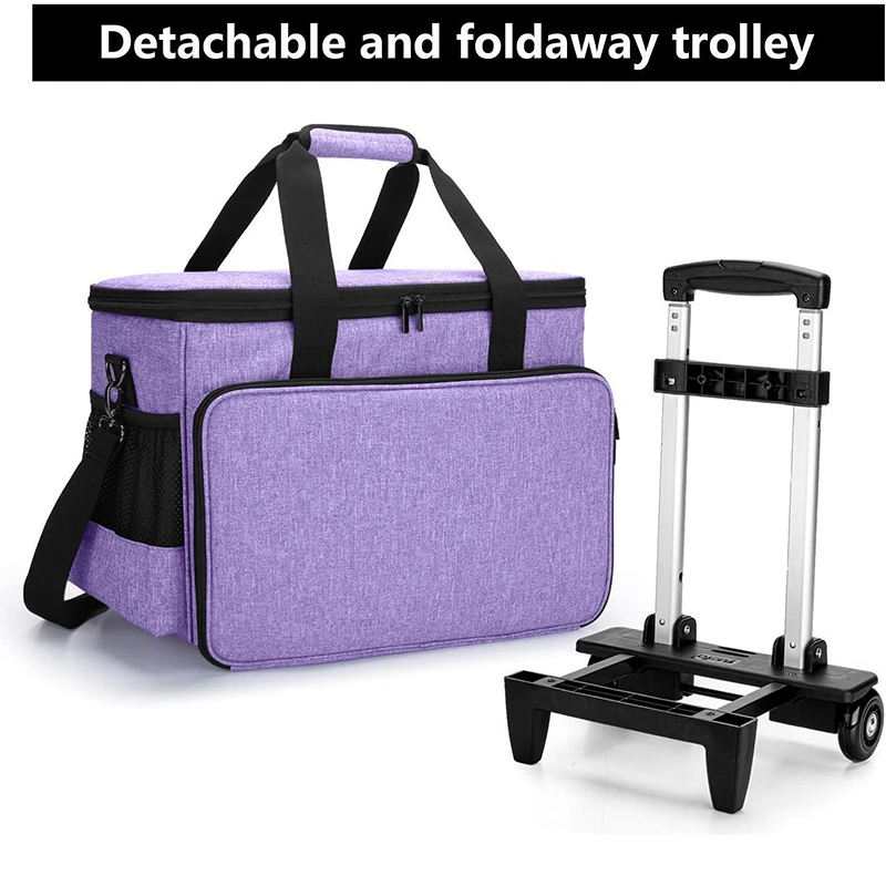  LUXJA Serger Case with Detachable Trolley Dolly