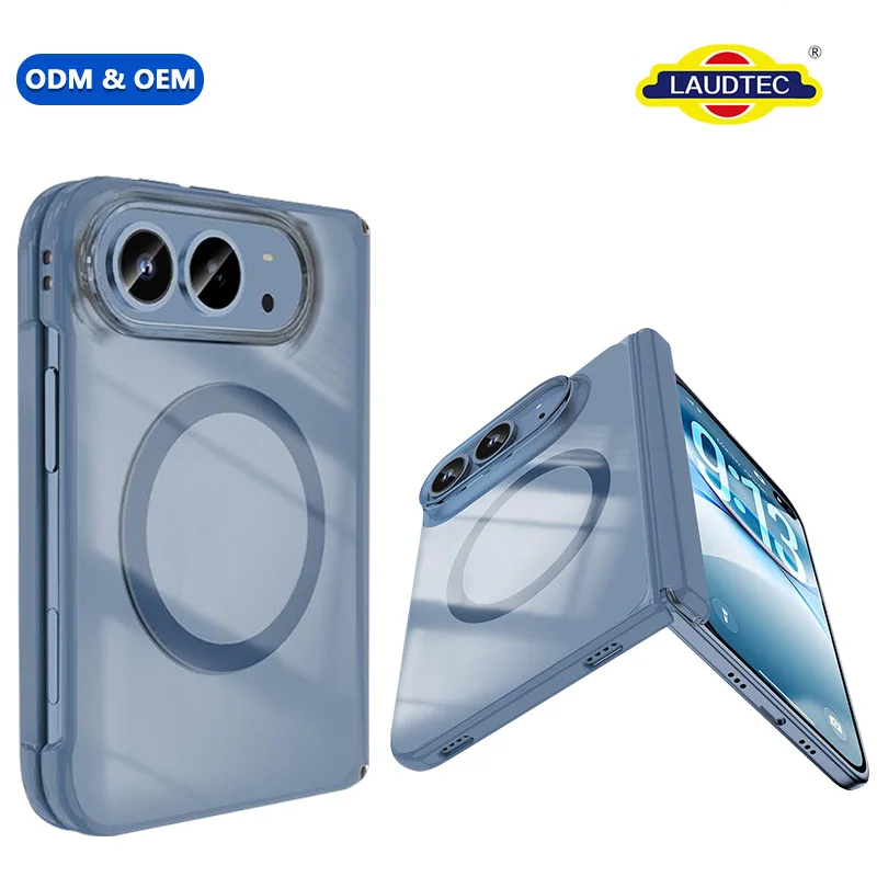 OEM/ODM Magnetic Clear Slim Shockproof N52 Hinge Protection Raised Lens Phone Cover for iPhone Duo