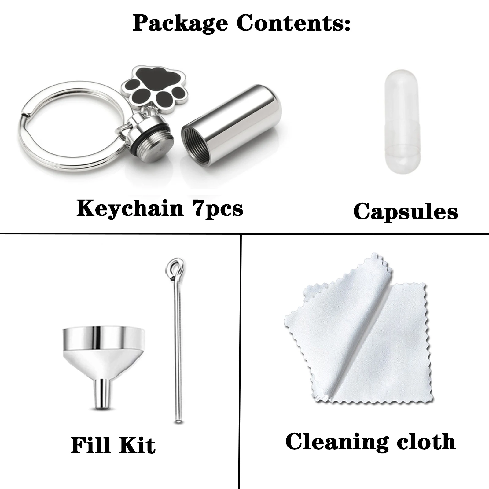 Personalized Cylinder with Wing Paw Cremation Urn Keychain Pendant  Memorial Ashes Keyring Keepsake Jewelry Gift for Women Men