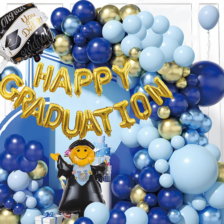 High Quality Multiple Color Graduation Party Decoration Round Owl Shaped Decorative Balloon Kit Latex Party Balloon Set