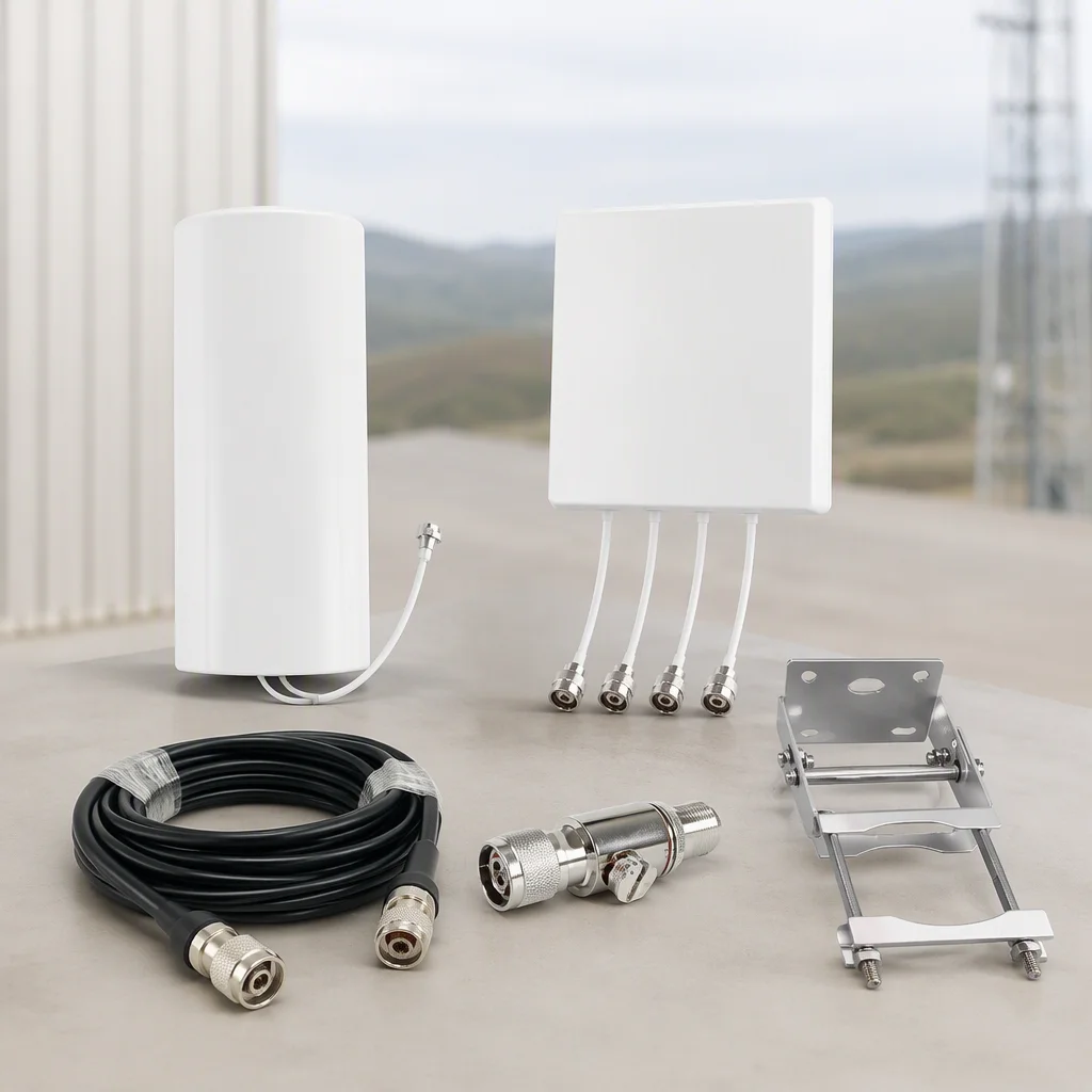 Arronna K3 Rural Directional Antenna Kit 600-6000MHz Dual Port 2x2 MIMO IP67 N Lightning Arrester 400-Class Coax 5m