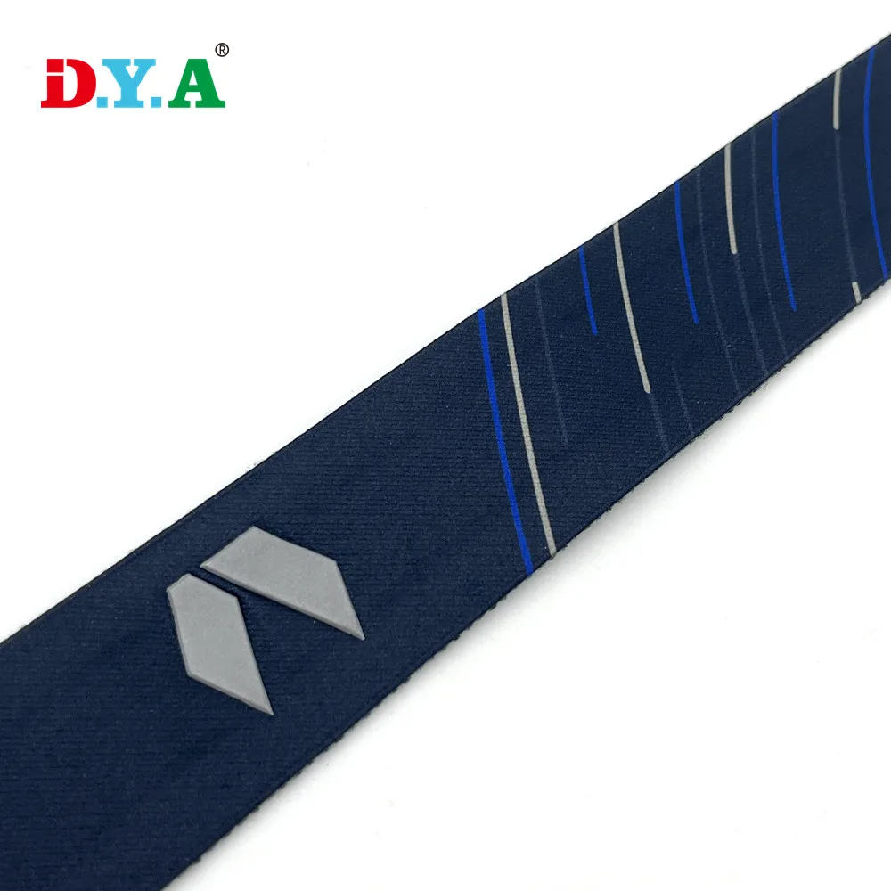Anti Slip Silicone Custom Printed Elastic Bands Strap Printing Elastic Ribbon Woven Belt for Ski Goggles