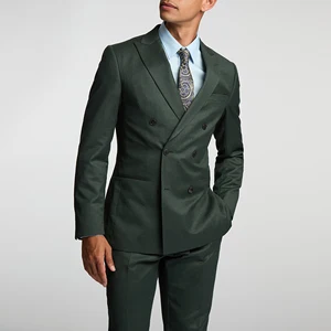 Tailor Made Suits Dark Green Slim Fit Men's Suits Wool Formal Wedding Groom Business Exquisite Two-Piece Luxury Suit for Men