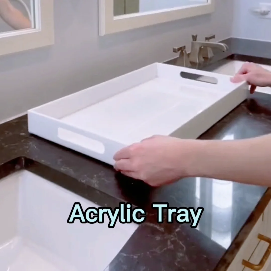 Rectangular Floating Tray Plastic Beverage Serving Acrylic Tray For