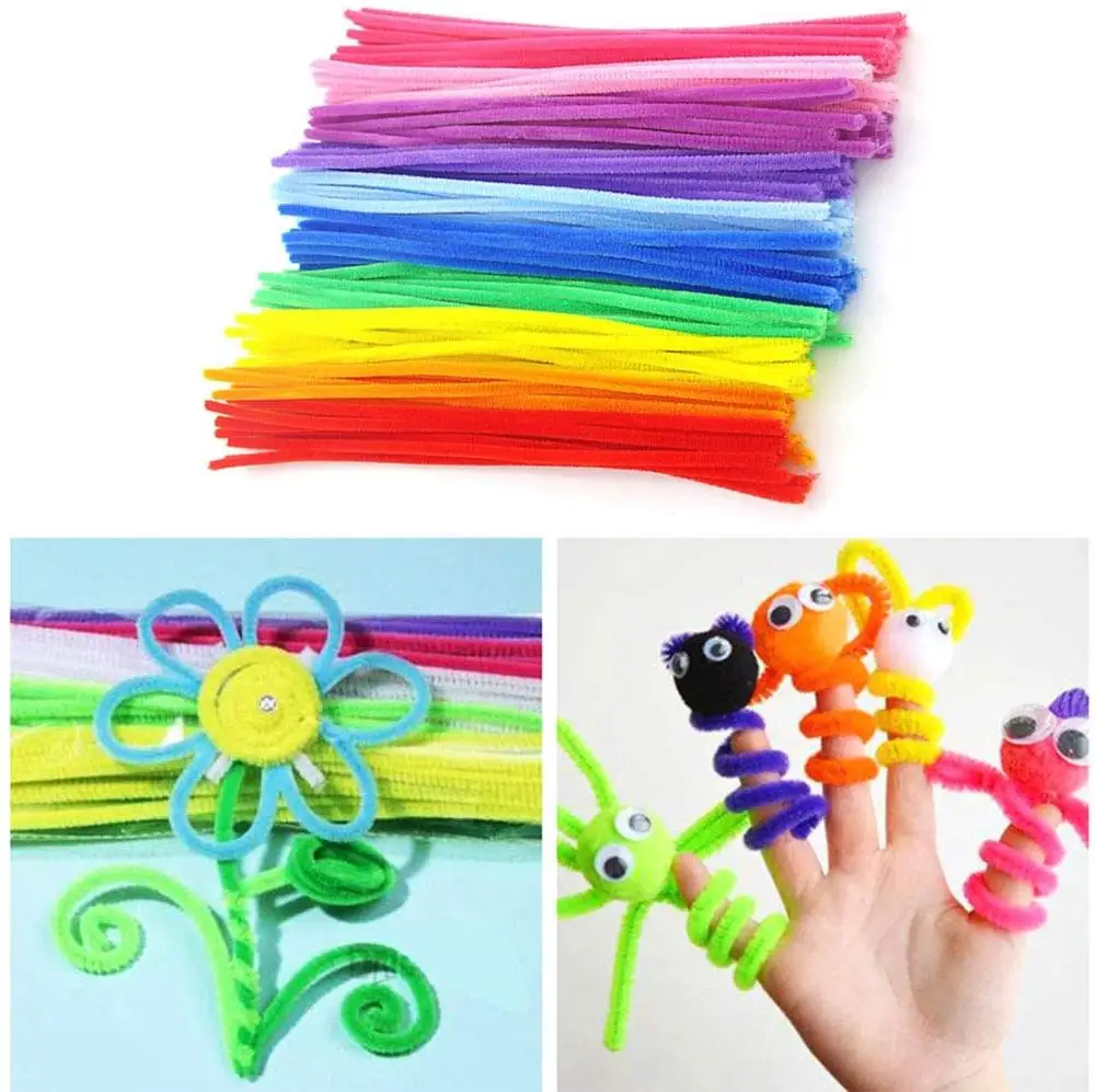 
Детская Развивающая игрушка «сделай сам», одноцветные стебли синели, красочные ремесленные трубки, чистящие стебли синели для творчества 