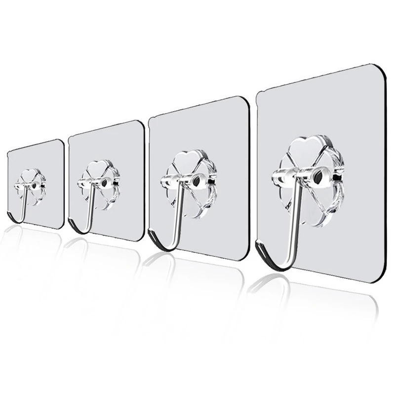 Adhesive Wall Hooks Wall Hanger Transparent Suction Cup Sucker Hook Transparent Wall Hooks