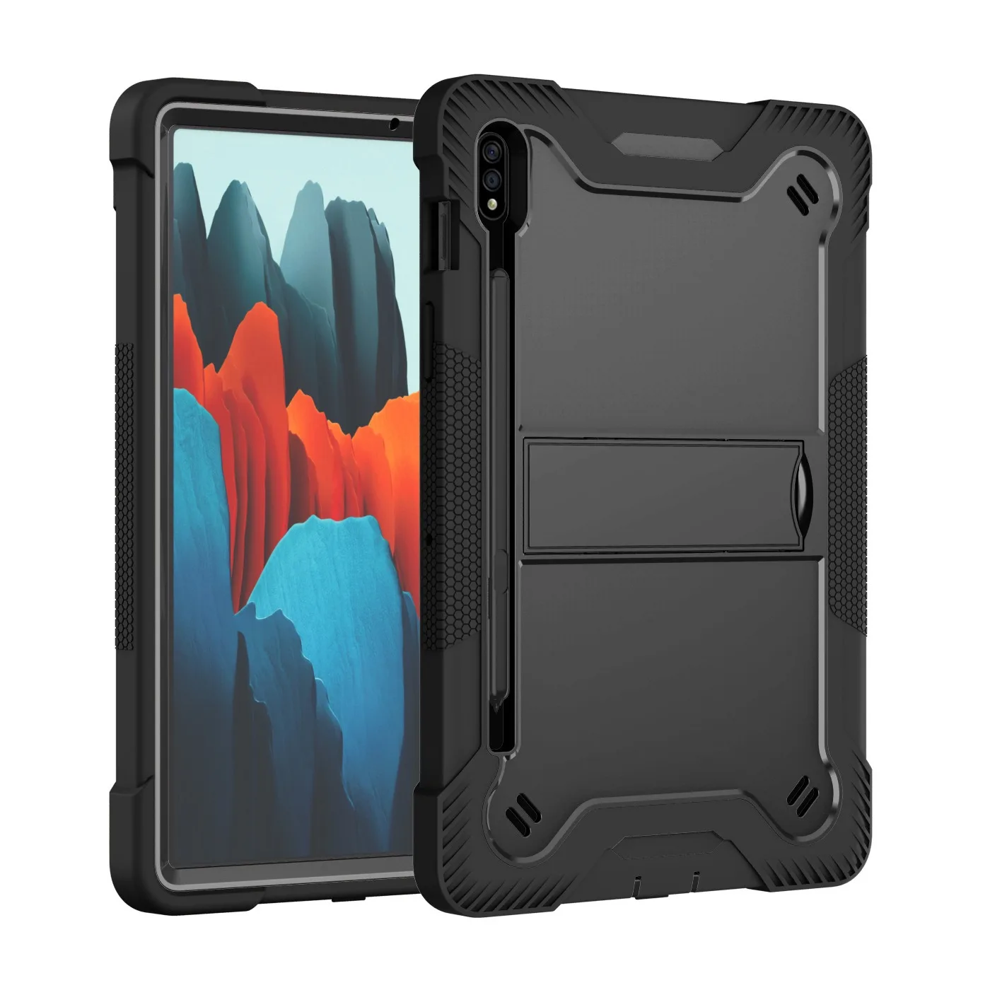 product laudtec shockproof tablet cases folding holder pencil slot case 3 layers multi functional cover for samsung tab s11 a11 pbk335-2