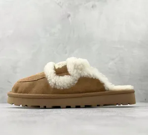 2026 Winter Luxury Designer Custom Slippers with Logo Uggs Made High Quality Warm Thick-soled Anti-slip Women's Shoes Slippers