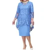 Sky Blue Embroidered mother of bride dress with jacket