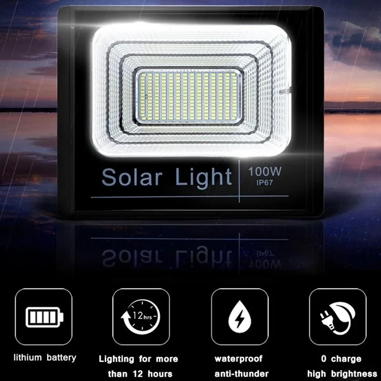 Outdoor IP66 Garden Security 25W 40W 60W 100W Solar Powered Led Flood Light