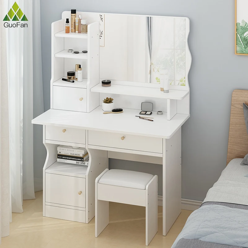 Dressing Table with Mirror and Drawers  Makeup Table Dresser Set Office Simple Bedroom for Girls Luxury Corner Makeup Desk