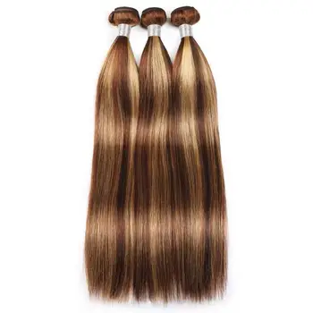 Wholesale Factory Ombre Highlight Color P4/27  Hair Color 2A Brazilian Human Hair Bundles Bone Straight Hair Highlighted Bundles