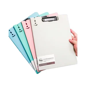 Custom A4 PP Frosted Plastic Double File Folder with Durable Metal Clip PP Frosted Storage Document Holder Custom Logo Filing
