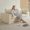 Beige+White + Fabric + 2 Seat + Foam