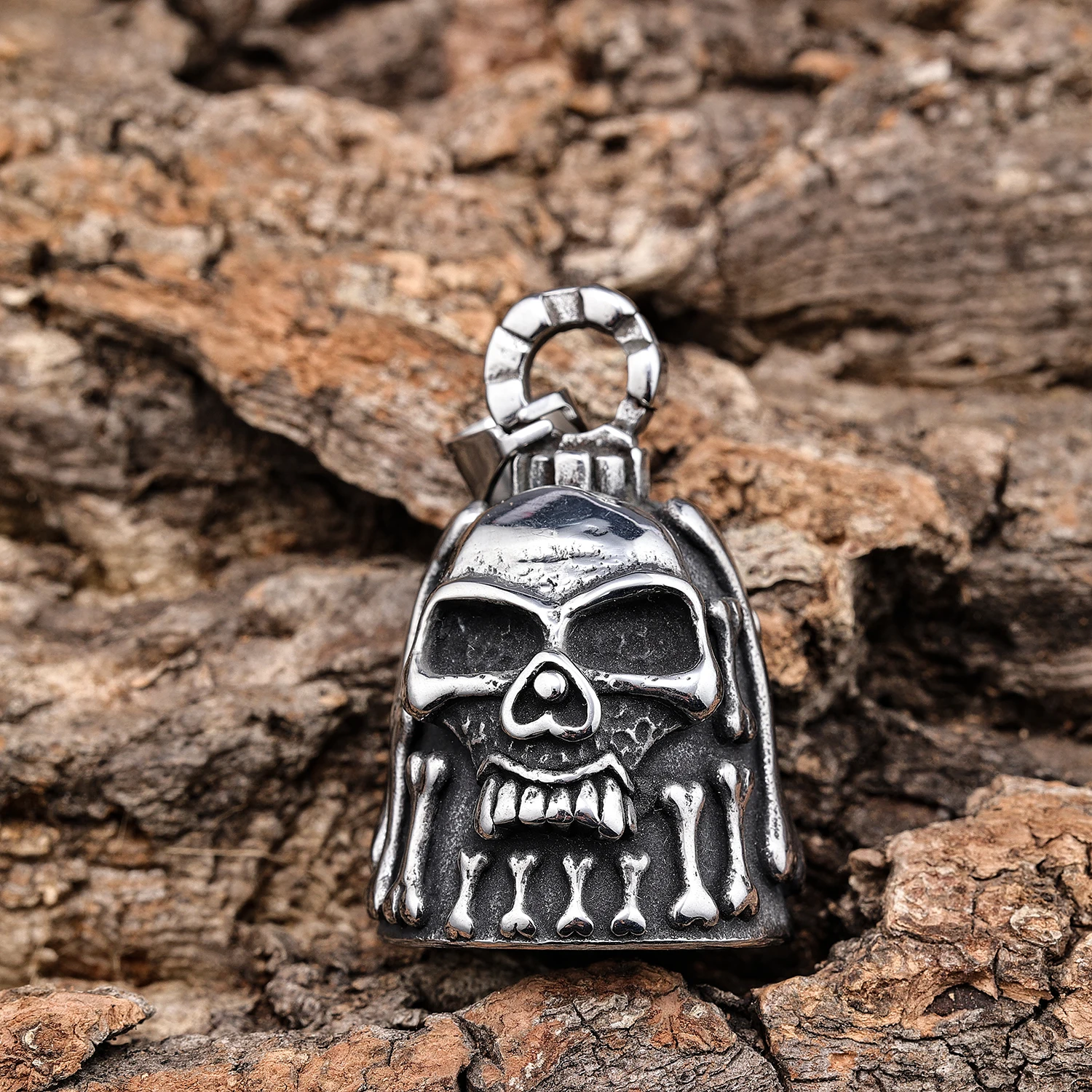 Heavy Duty Stainless Steel Punk Gothic Motorcycle Biker Bell Key