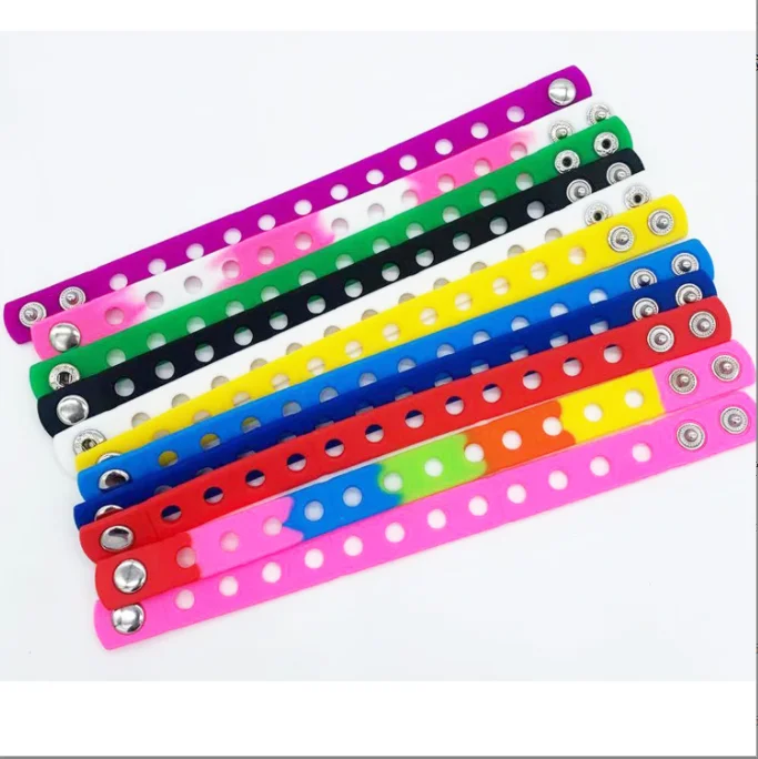 Силиконовые браслеты мягкие аксессуары для крокса подвески обуви детские подарки на вечеринку Регулируемый силиконовый браслет с