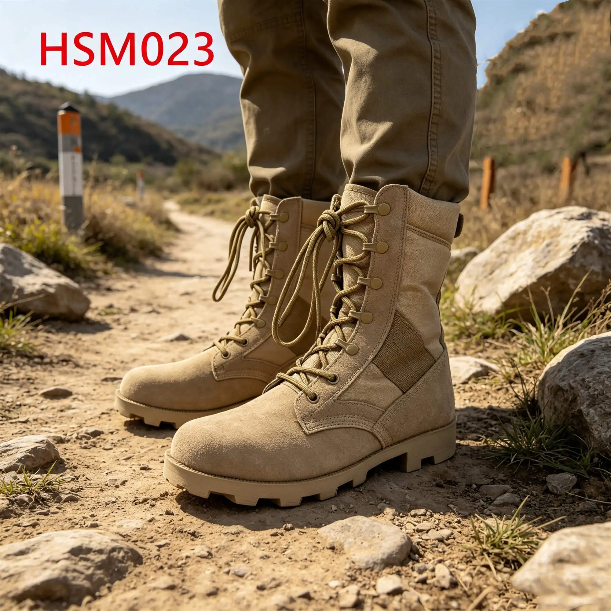 ZYF,Nigeria Anti-rip Natural Suede Leather Hua Singh Combat Boots Extreme Climate Vulcanized Rubber Outsole Desert Boots HSM023