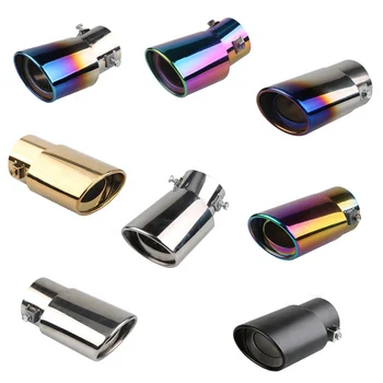 Car Exhaust Muffler Tail Pipe Car Modification Single Straight Tail Throat Universal Stainless Steel