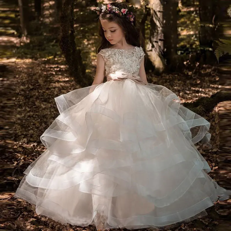 high quality princess dress Meglena Luxury Floral Princess Girl Dress