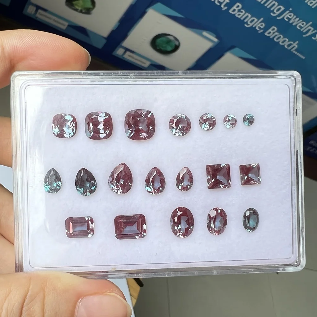 GRC Certificate Lab Grown Sapphire Fancy Cut Color Loose Gemstone Laboratory LAB Created Emerald Alexander Stones