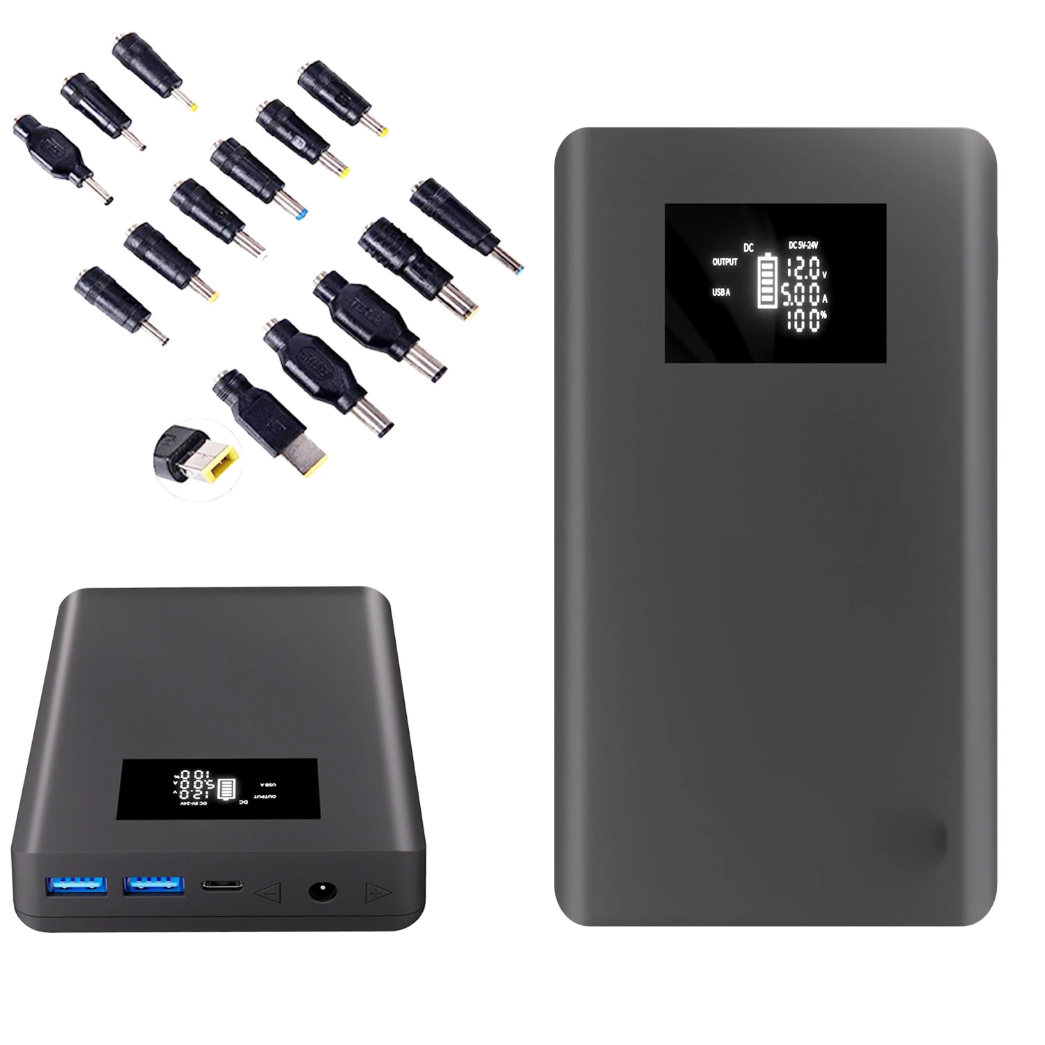 Battery Pack USB C PD 100W 20000mAh 1A 2A 3A 4A 5A 12V 16.5V 19V Laptop  Powerbank DC Power Bank 24V 20V for Macbook Pro Air HP