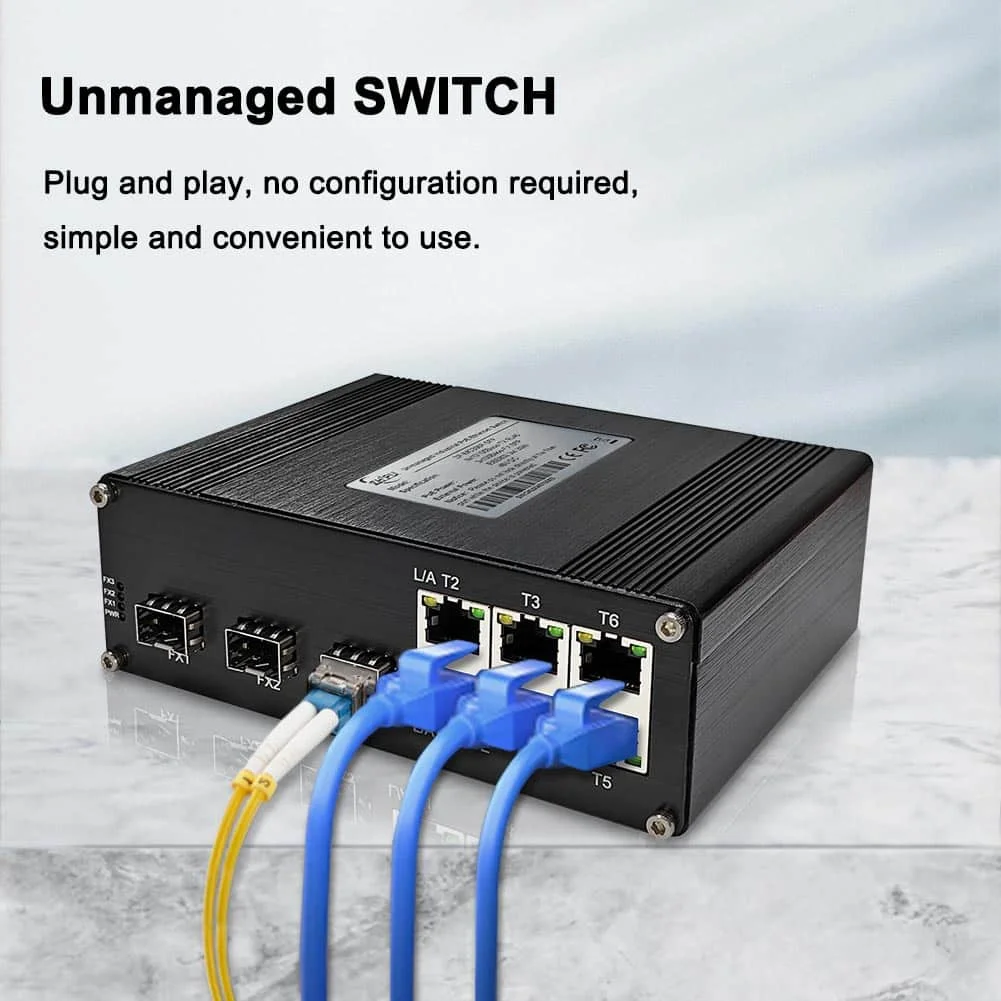 Fast Ethernet Fiber Extension Industrial Switch Supports up to 20km Over Single/Multi-mode Fiber 6+3 Ports Supports SC/FC/ST/SFP