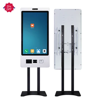 27 Inch Smart Touch Screen Self Service Ordering Digital Signage Payment Kiosk For Restaurant / Coffee Shop