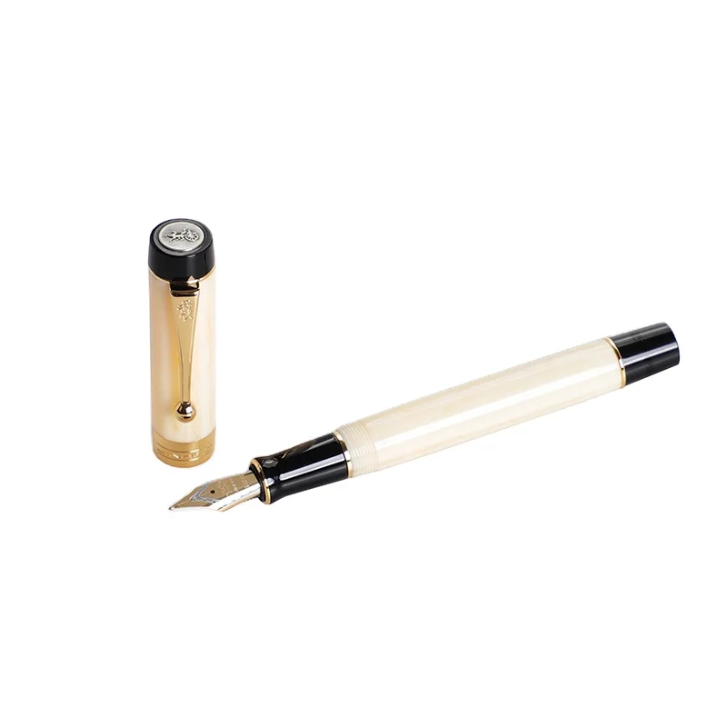 thumbnail interactive-video image 1 of Jinhao 100 Centennial Acrylic Fountain Pen - Fine Nib (0.5mm), With Converter, Classic Clip (Silver/Gold), Unbranded, For Office & Writing, Model #c1 1 of 3