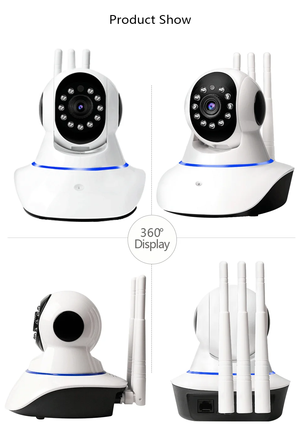 OEM 3MP Home Security Motion Tracking V380 Pro WiFi Surveillance Indoor Camera Wireless Security Wifi CCTV IP PTZ Camera