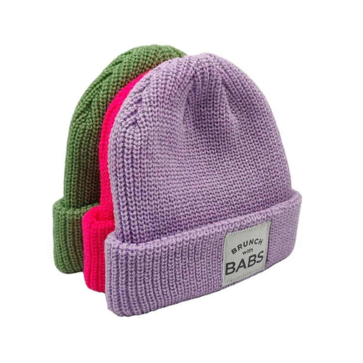 Unisex Wholesale Custom Logo Ribbed Wool Knit Beanies Winter Luxury Warm  Cuffed Beanie Hat for Women Men