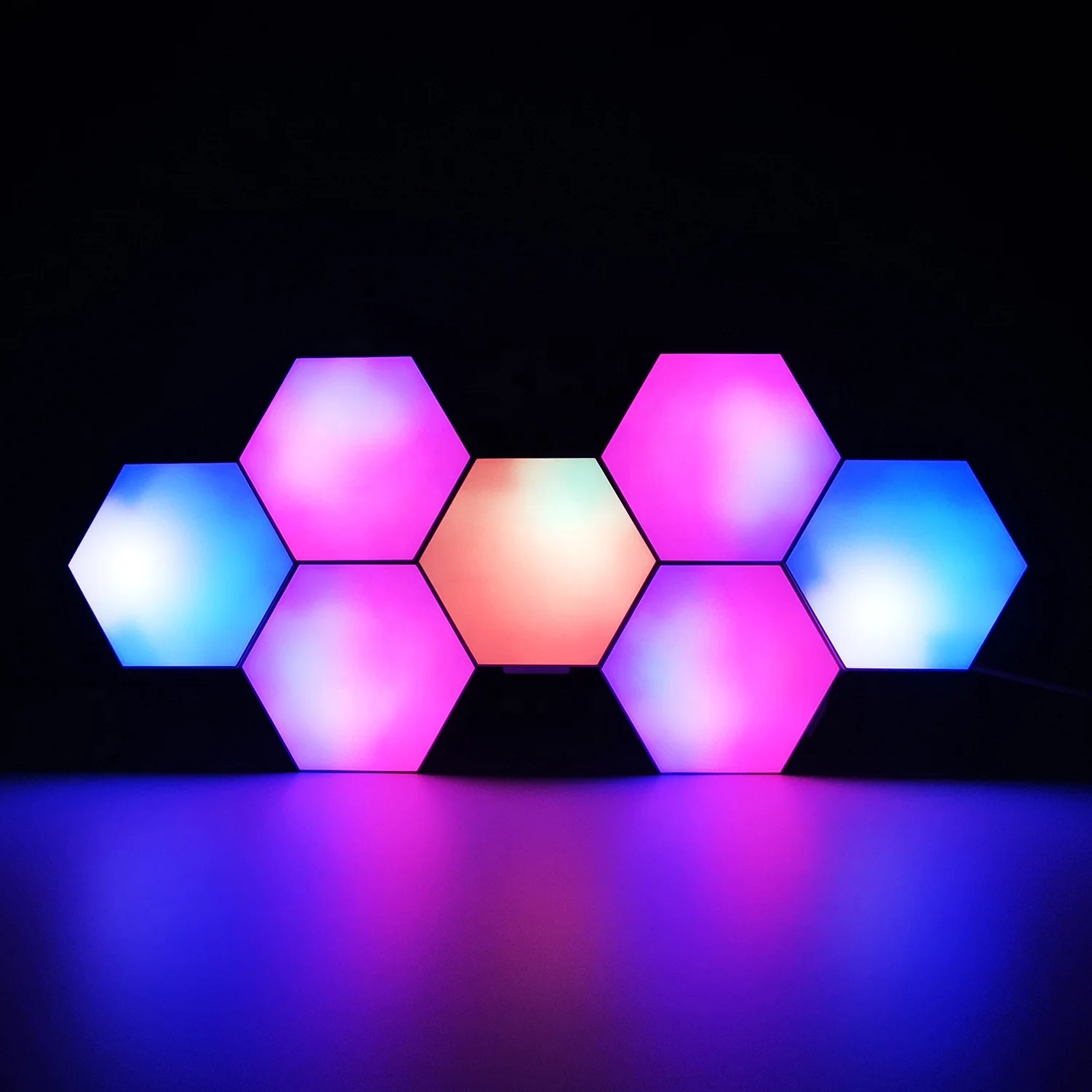 DIY Smart Rhythm Music Syncing Honeycomb Smart LED Light Panels Home Decor Accessories 3d Wall Lamp with Sticker Hexagon Tile