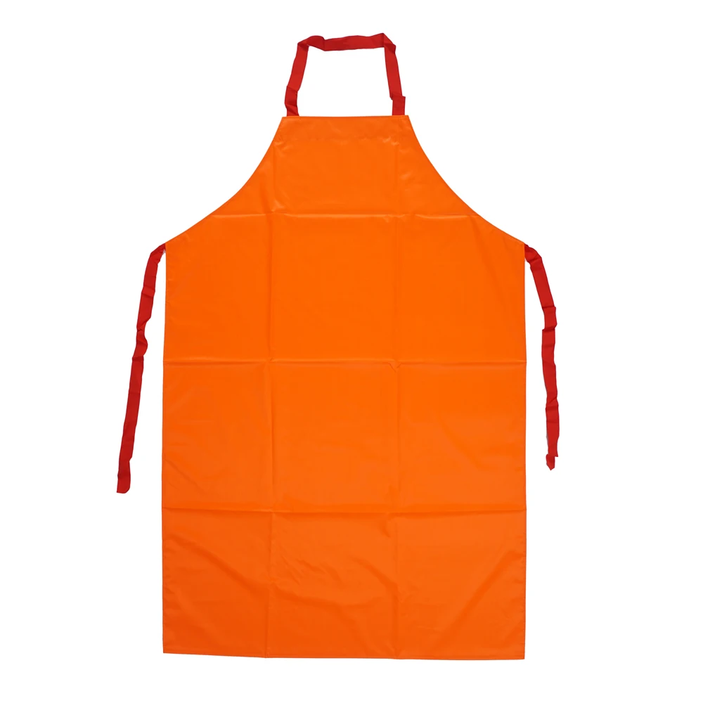 Kitchen Apron Durable Waterproof Antioil Antialkali Industrial Orange