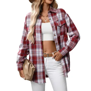 2026 New Arrivals Women's Casual Fashion Loose-Fit Plaid Pocket Shirt