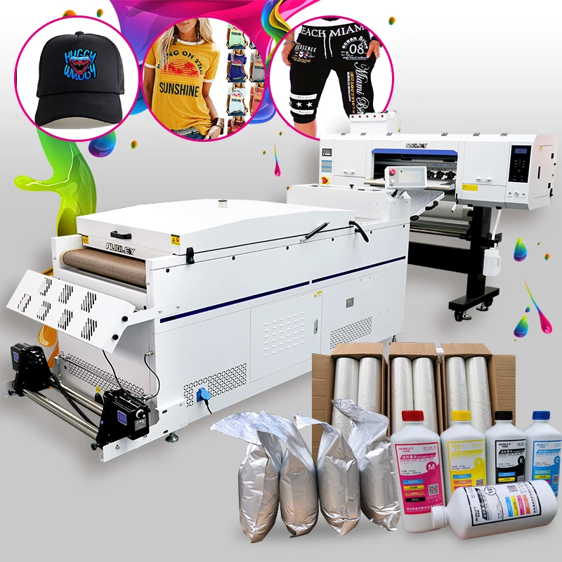 DTF Textile Printing Machine DTF Printer 4heads I3200 DTF Conveyor Belt Powder Shaker Dryer Heat Press Machine