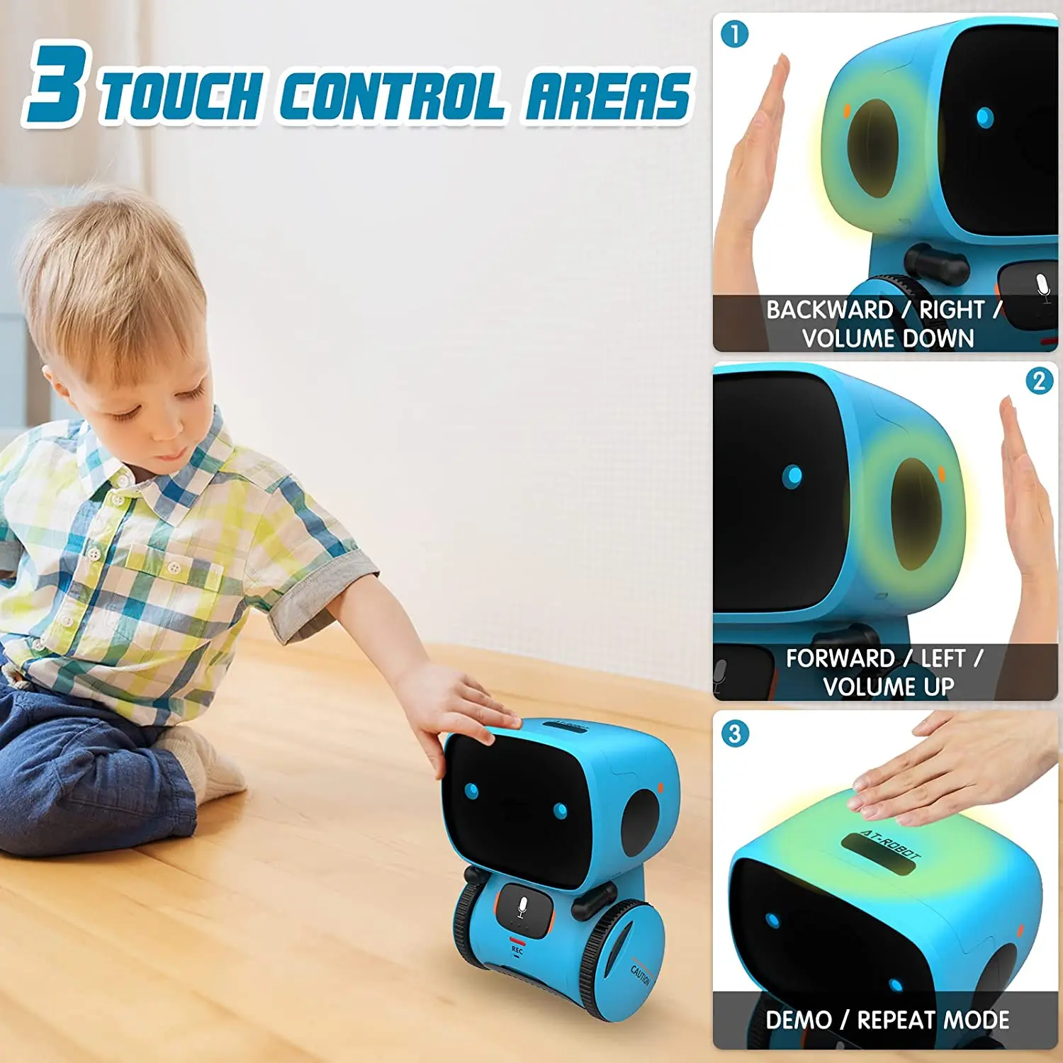 Smart Talking Robots Intelligent Partner and Teacher with Voice Control Touch Sensor Singing Dancing Repeating Robot Gift Toy