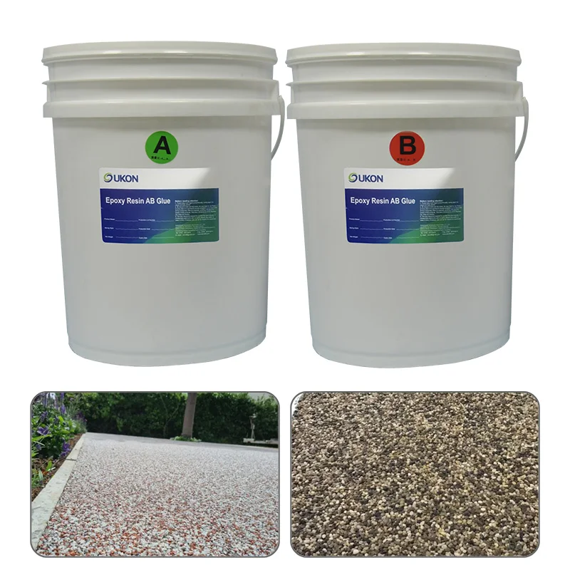 High Permeable AB Epoxy Resin 2:1 Gravel Bonding Surface Pebble Stone Epoxy Floor Flooring for Gravel Driveway Paving