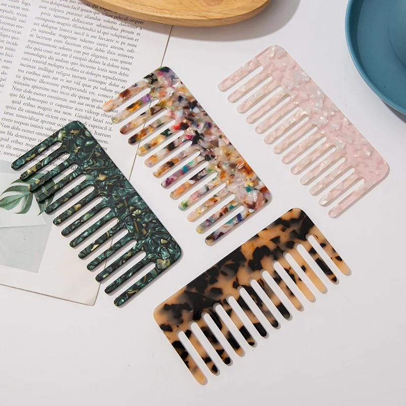 High Quality Custom Design Rectangular Hair Comb Cellulose Multi Color Acetate Combs